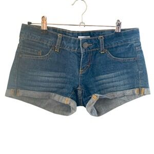 O’Neill Y2K Low Rise Denim Jean Shorts Cuffed Blue Cotton Juniors Size 1